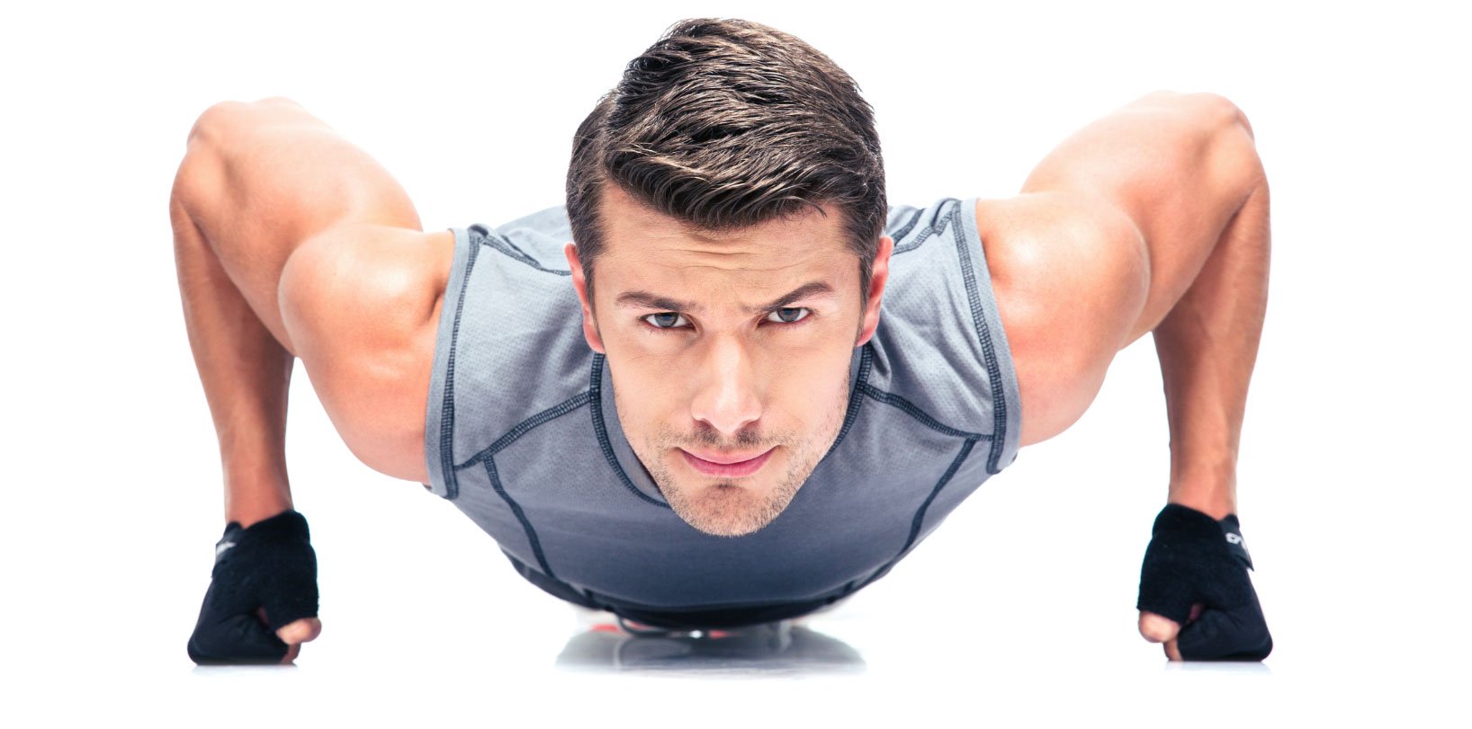Member lifting a dumbbell